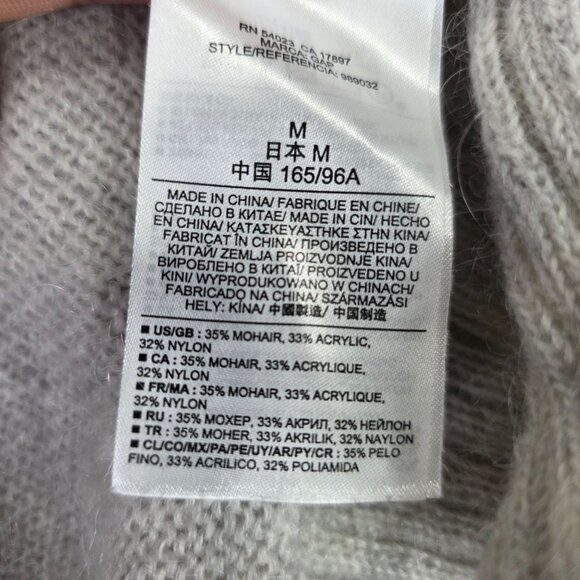 Womens Gap Green & Gray Colorblock Mohair Blend Sweater Long Sleeve Size M - Picture 3 of 7